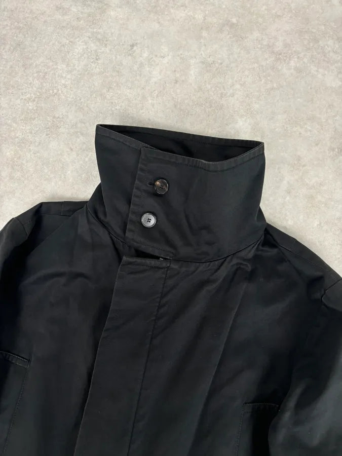 AW2003 Yves Saint Laurent Rive Gauche Black Cargo Trench Coat pgYAVfz 4