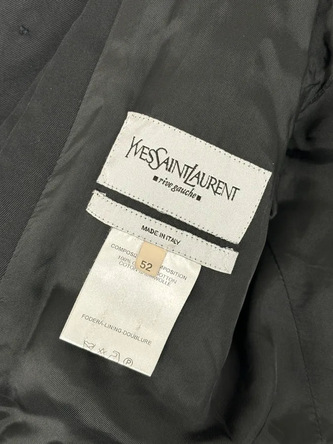 AW2003 Yves Saint Laurent Rive Gauche Black Cargo Trench Coat pgYAVfz 10