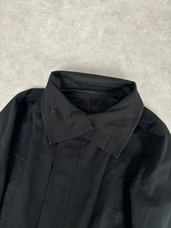 AW2003 Yves Saint Laurent Rive Gauche Black Cargo Trench Coat pgYAVfz 5