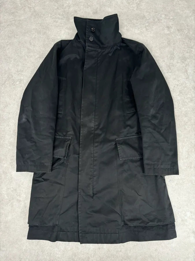 AW2003 Yves Saint Laurent Rive Gauche Black Cargo Trench Coat pgYAVfz 0