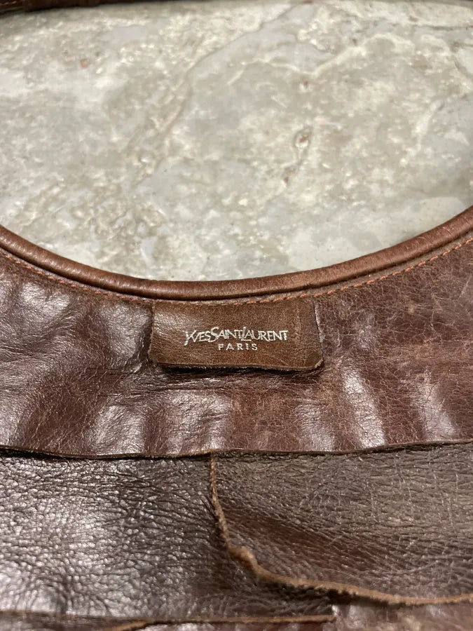 Yves Saint Laurent Saint Tropez Brown Leather Handbag Phdrbzv 5