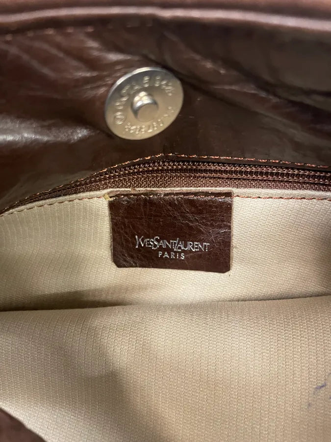 Yves Saint Laurent Saint Tropez Brown Leather Handbag Phdrbzv 6