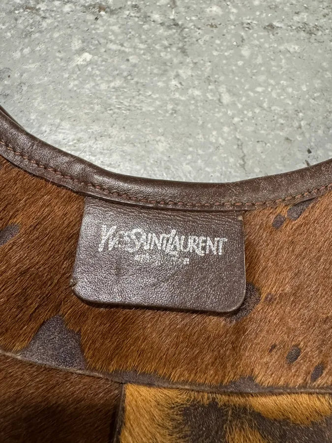 Yves Saint Laurent Saint Tropez Pony Hair Cow Brown Leather Handle Bag (OS) WdTDiQa 2