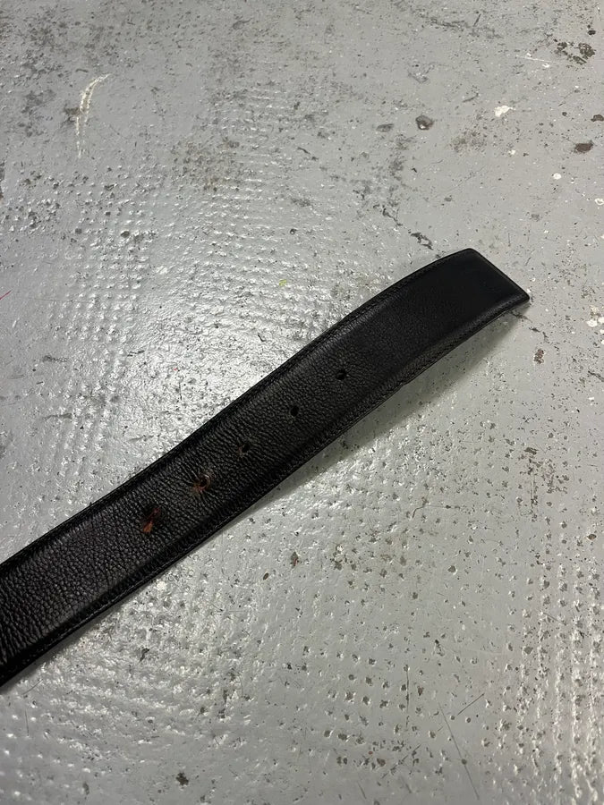 Yves Saint Laurent Silver Buckle Black Leather Belt GOHnSbD 3