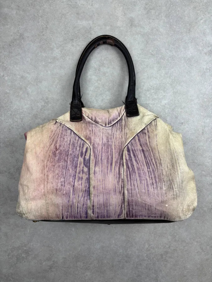2000s Yves Saint Laurent Faded Purple Leather Handle Bag FjKNXHl 7