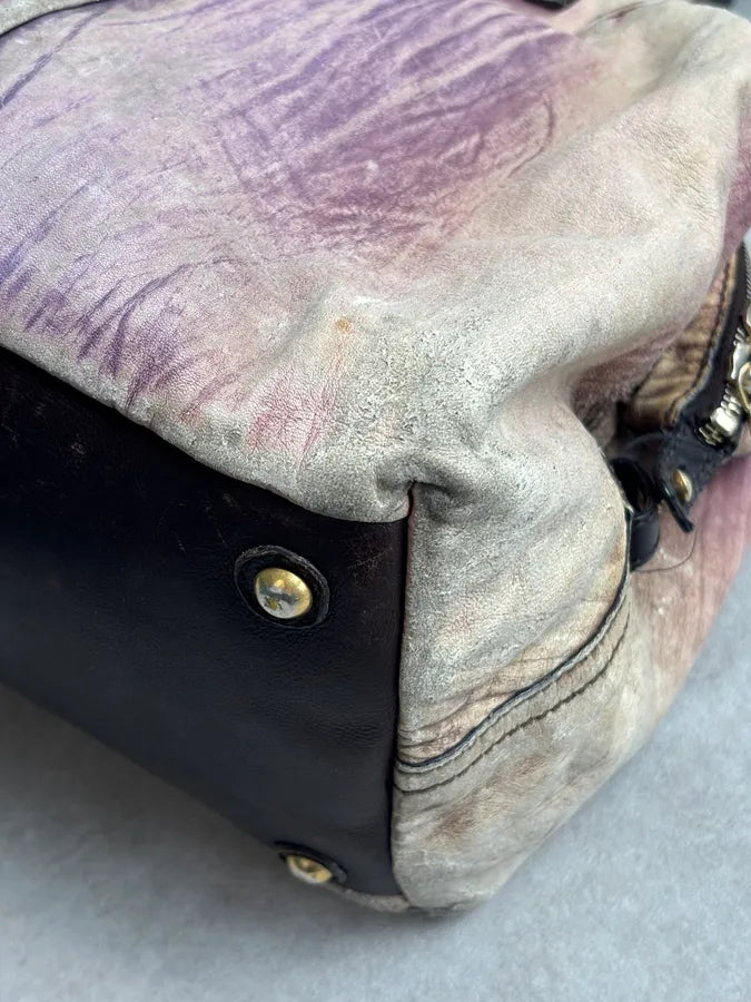 2000s Yves Saint Laurent Faded Purple Leather Handle Bag FjKNXHl 13
