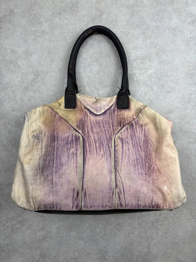 2000s Yves Saint Laurent Faded Purple Leather Handle Bag FjKNXHl 0