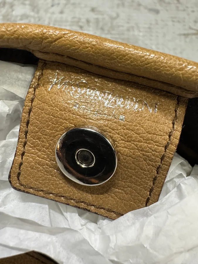 Yves Saint Laurent Tom Ford Mombasa Beige Leather Metal Handle Bag (OS) XeSjYIe 8