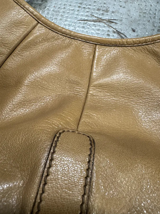 Yves Saint Laurent Tom Ford Mombasa Beige Leather Metal Handle Bag (OS) XeSjYIe 9