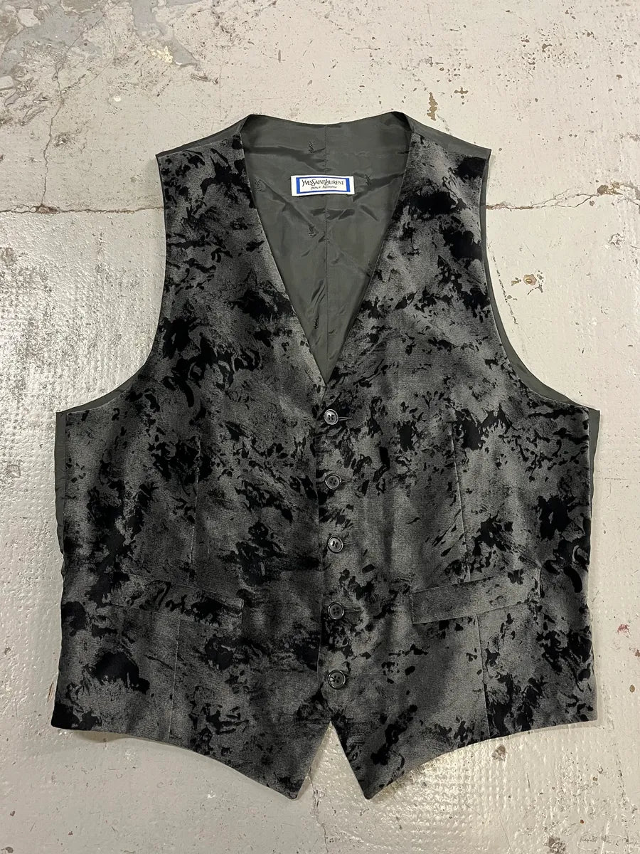 Yves Saint Laurent Velvet Erosion Black Vest mCoTnLb 0