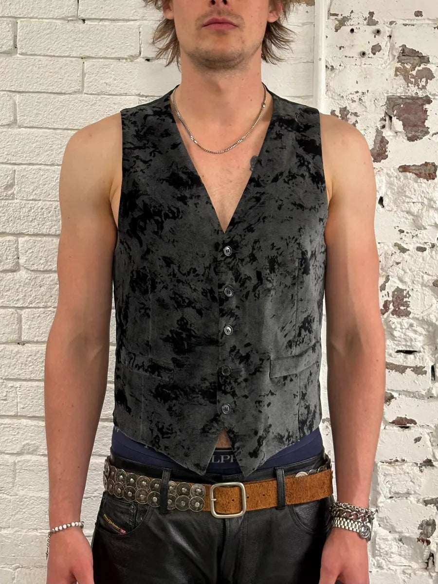 Yves Saint Laurent Velvet Erosion Black Vest mCoTnLb 1