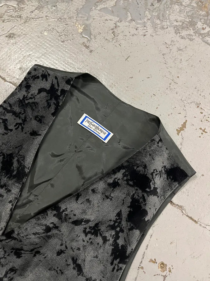 Yves Saint Laurent Velvet Erosion Black Vest mCoTnLb 3
