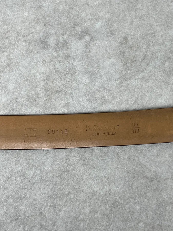 Yves Saint Laurent Camel Crocodile Effect Leather Belt ifGxoSP 6