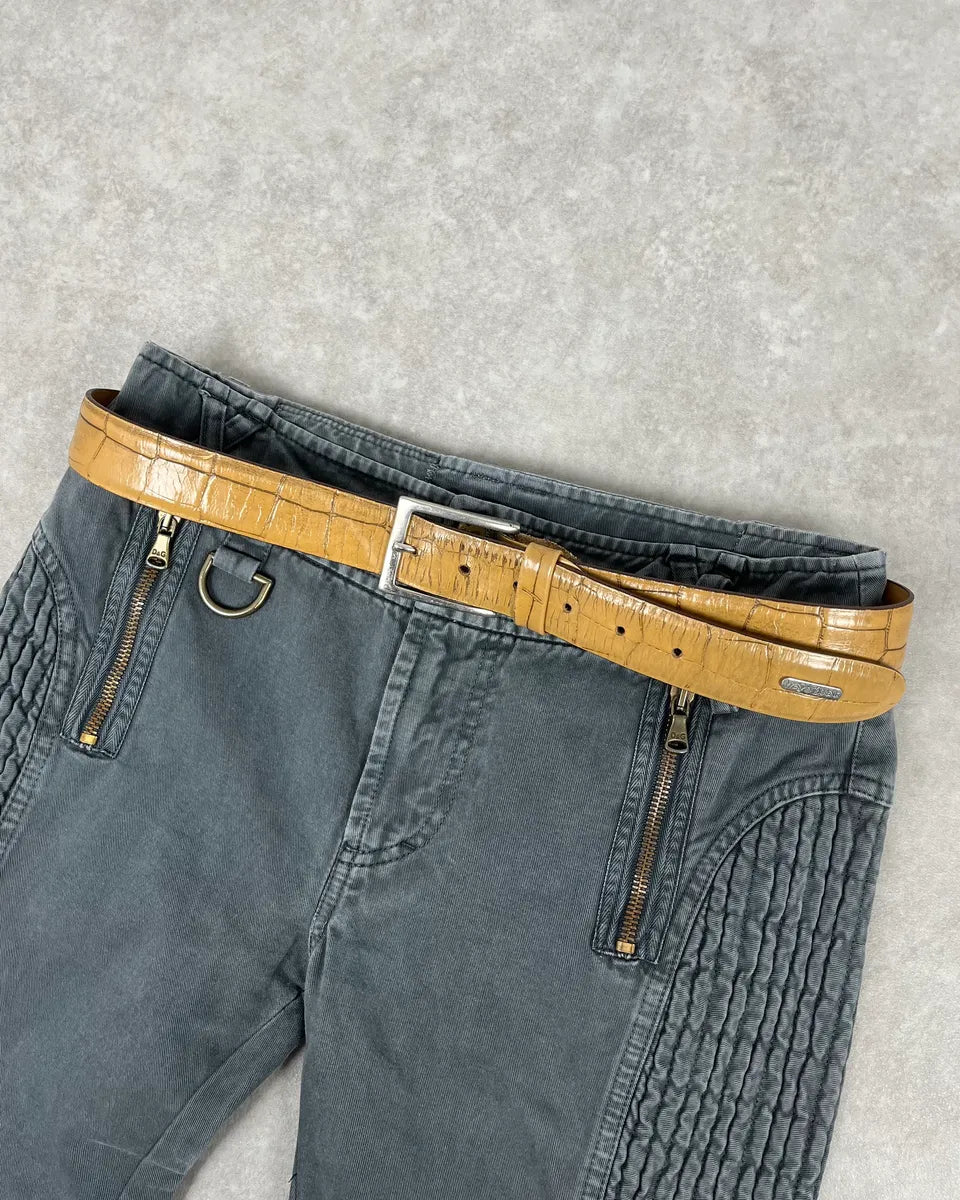 Yves Saint Laurent Camel Crocodile Effect Leather Belt ifGxoSP 0