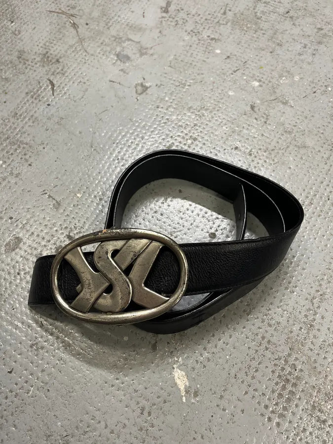 Yves Saint Laurent YSL Graffiti Black Leather Belt (OS) bfafsyi 3