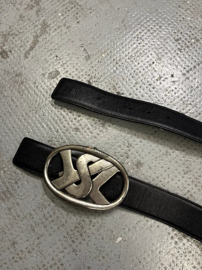 Yves Saint Laurent YSL Graffiti Black Leather Belt (OS) bfafsyi 5