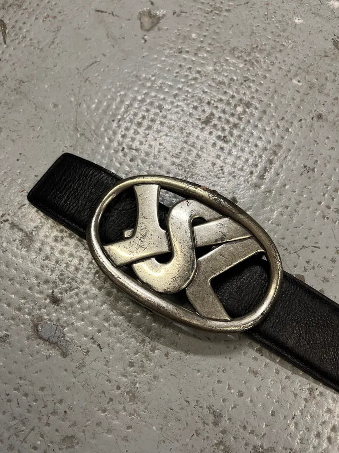 Yves Saint Laurent YSL Graffiti Black Leather Belt (OS) bfafsyi 6