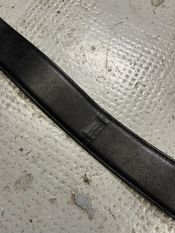 Yves Saint Laurent YSL Graffiti Black Leather Belt (OS) bfafsyi 8