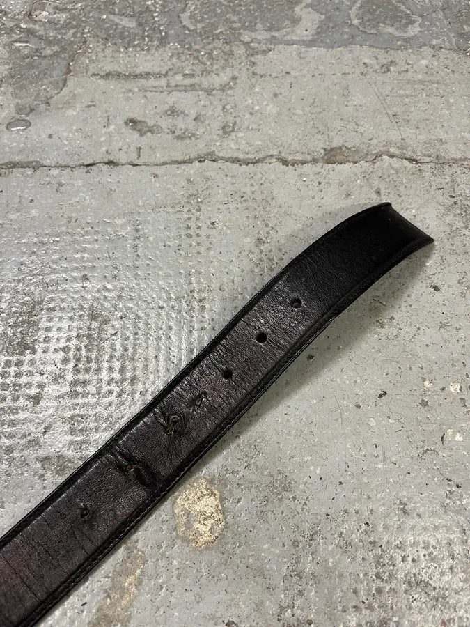 Yves Saint Laurent YSL Logo Black Leather Belt kjzfQcz 5