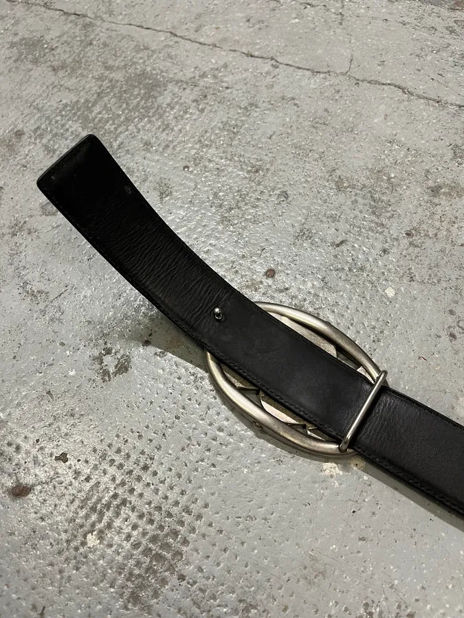 Yves Saint Laurent YSL Logo Black Leather Belt kjzfQcz 7
