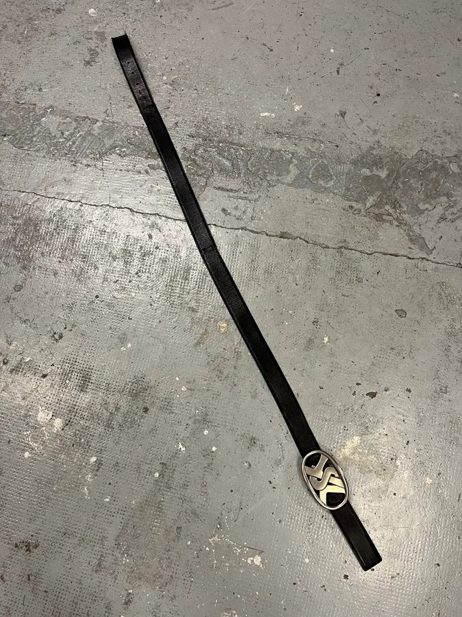 Yves Saint Laurent YSL Logo Black Leather Belt kjzfQcz 9