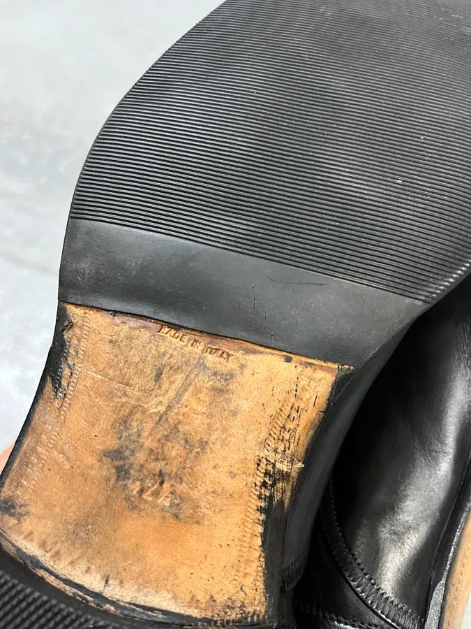 Yves Saint Laurent Zip Black Leather Boots (42.5eu/us9) XQrmiLp 6