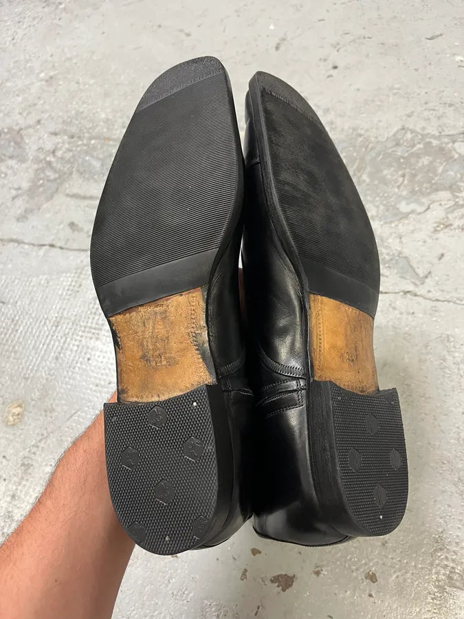 Yves Saint Laurent Zip Black Leather Boots (42.5eu/us9) XQrmiLp 7