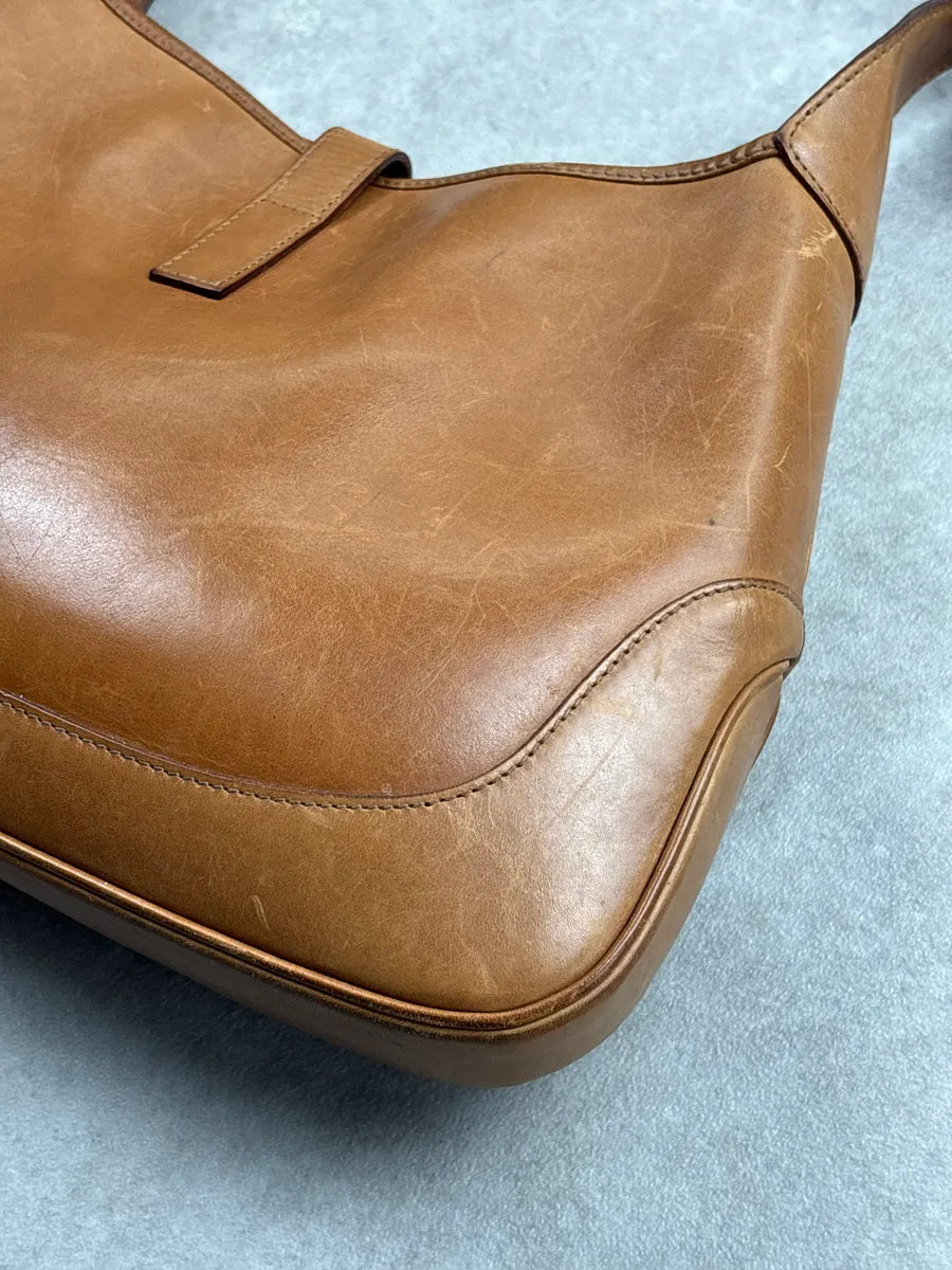 2000s Gucci Tan Leather Jackie Lock Hobo Shoulder Bag yxpwErLr 12