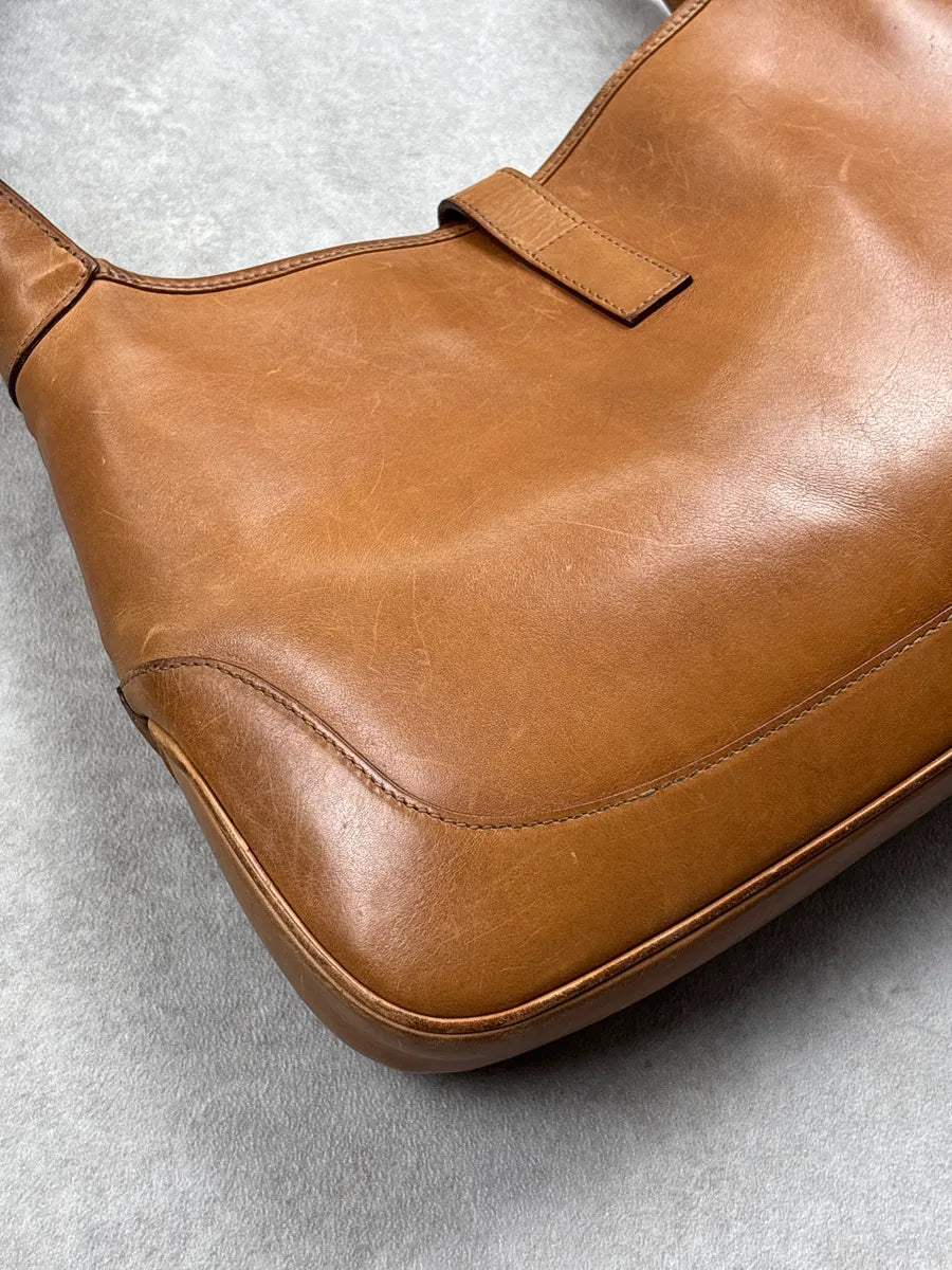 2000s Gucci Tan Leather Jackie Lock Hobo Shoulder Bag yxpwErLr 13