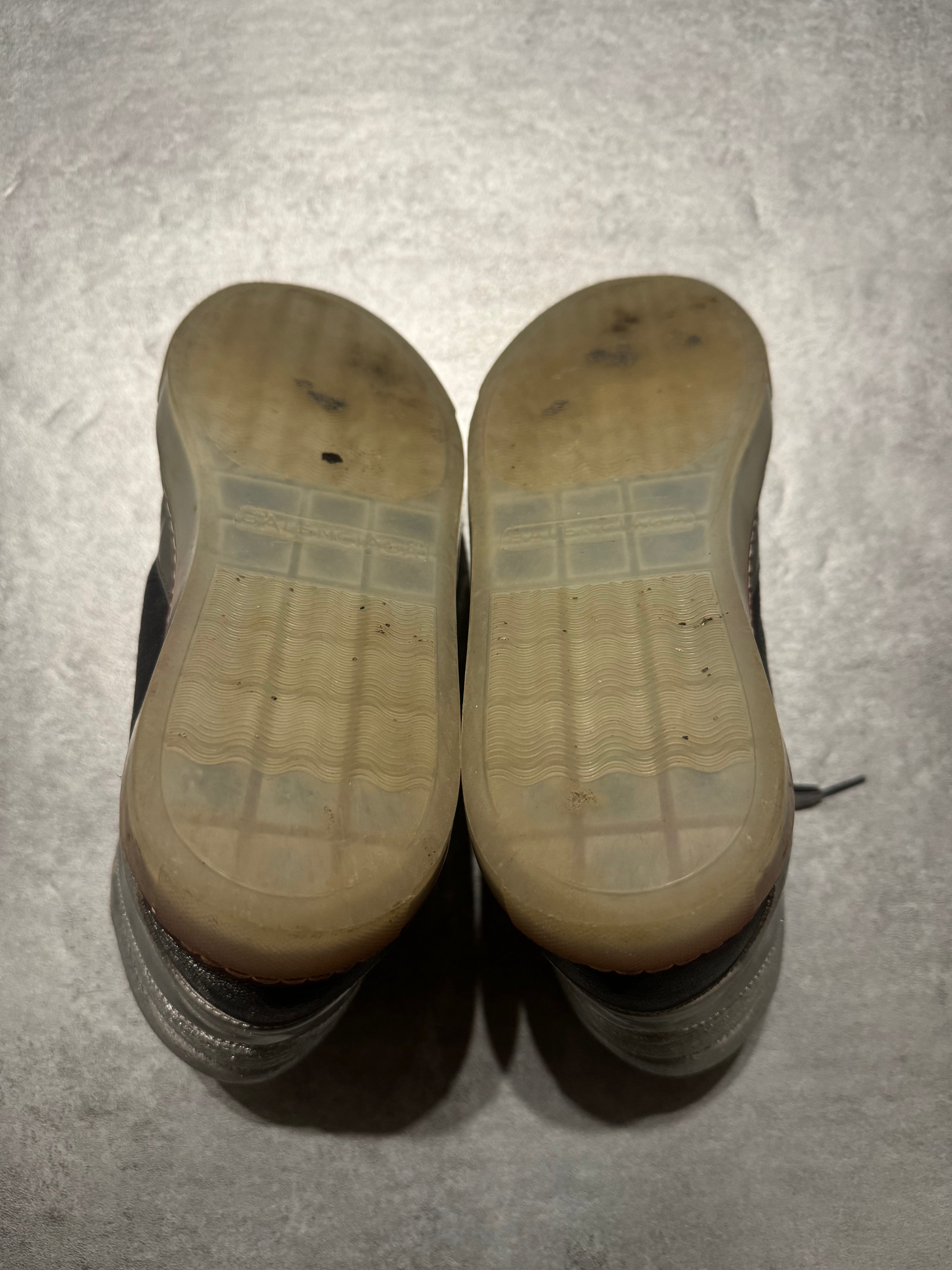 Balenciaga Arena City Grey Silver High Leather Shoes (41) - 7