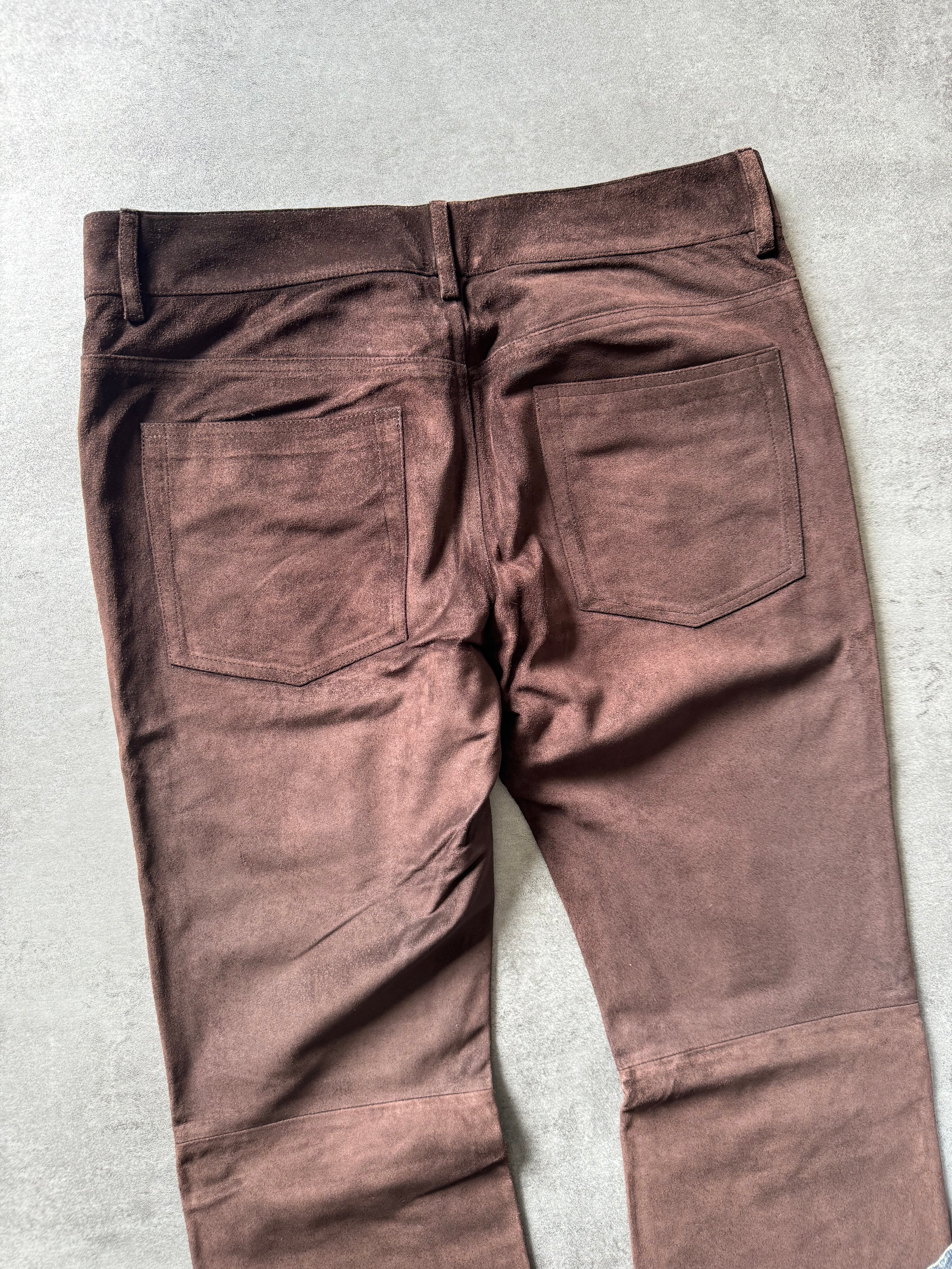 Roberto Cavalli Brown Leather Soft Pants (M) - 7