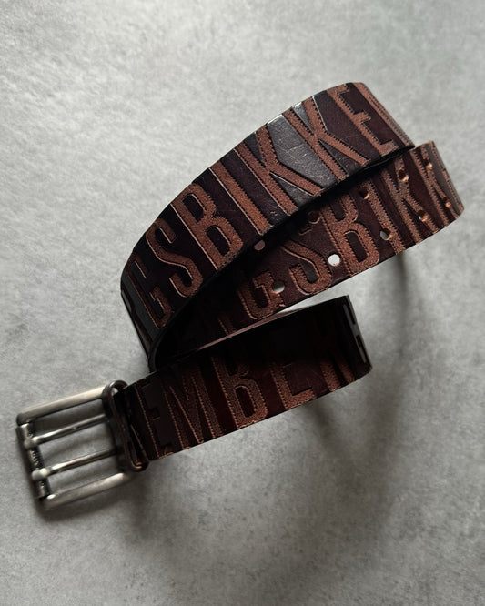 AW2018 Dirk Bikkembergs Brown Power Leather Belt (OS) - 1