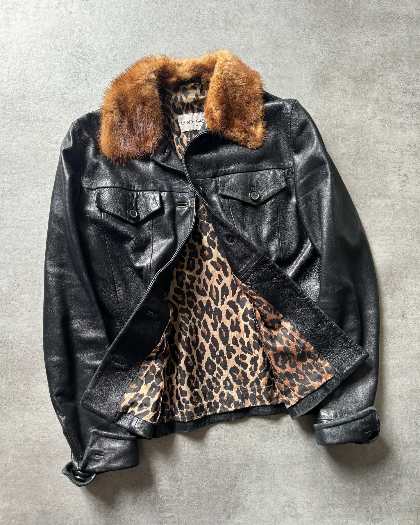 1990s Dolce & Gabbana Precise Premium Black Leather Jacket  (S) - 3