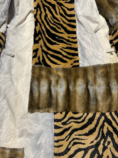 2000s Cavalli Long Italian Trench Faux Fur Coat (S) - 6