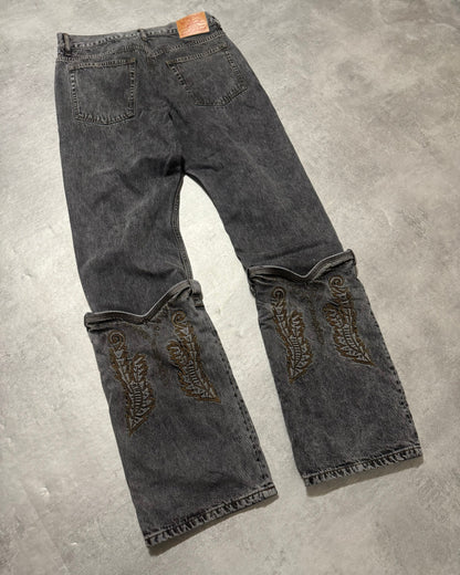 SS2024 Y/Project Cow-Boy Brut Grey Astro Denim Jeans (L) - 3