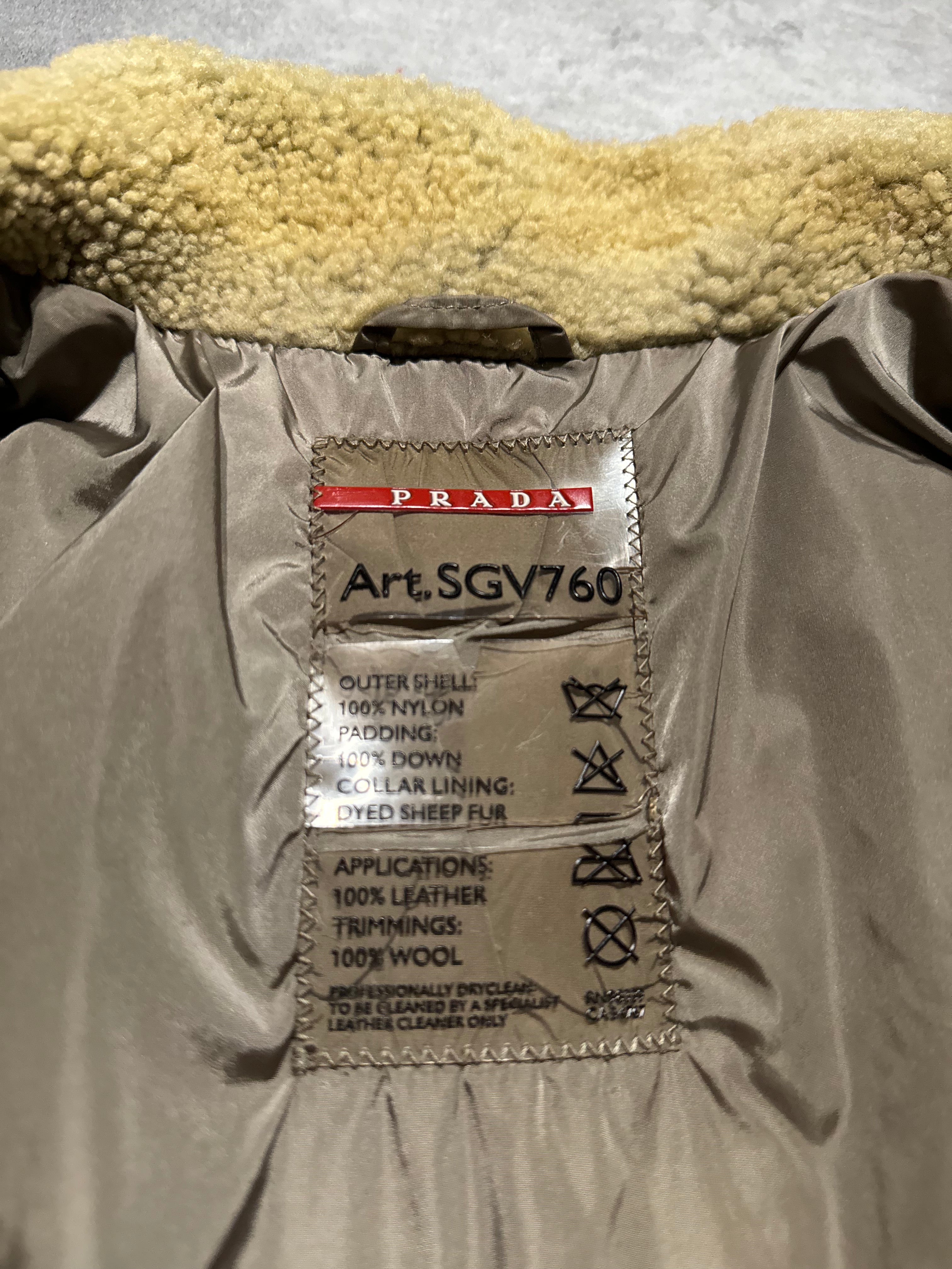 2000s Prada Linea Rossa Olive Puffer Padded Jacket (L) - 7