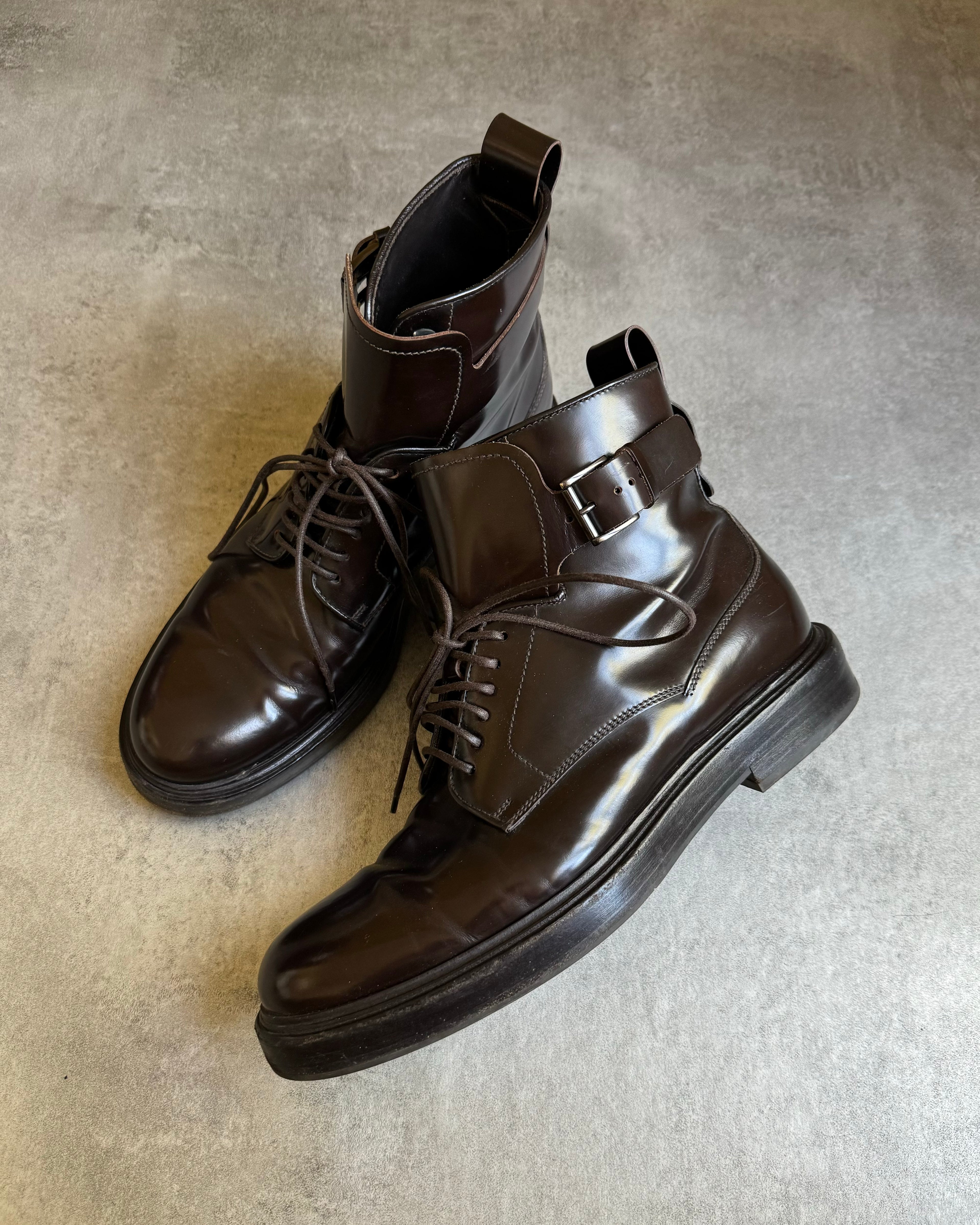 Giorgio Armani Brown Italian Premium Leather Boots (44,5) - 7