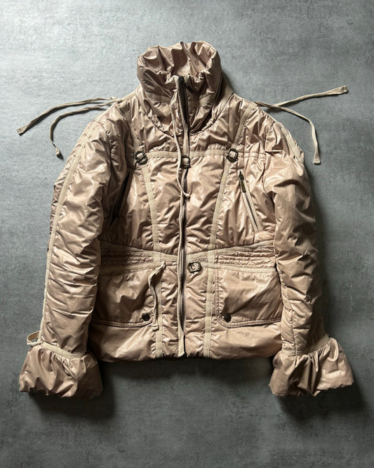 1990s Cavalli Parachute Harness Beige Puffer Jacket (S) - 1