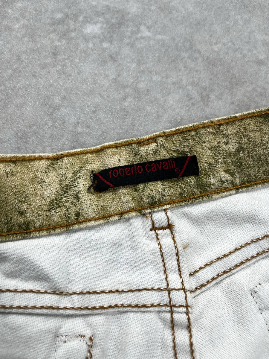 2000s Roberto Cavalli Safari Zebra Green Pants zInEhejW 11