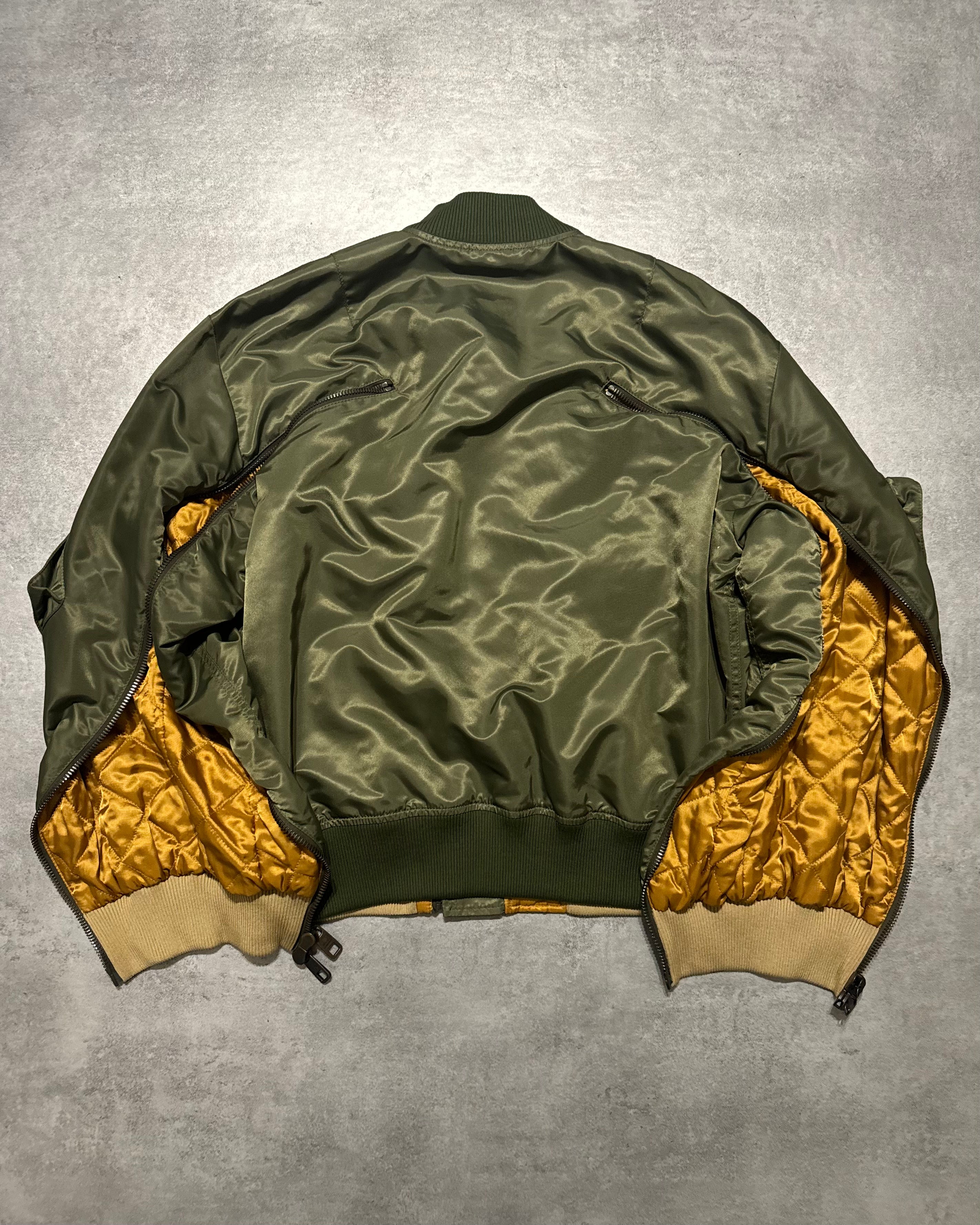 Dolce & Gabbana Olive Military Multi Zips Bomber Jacket (M/L) - 4