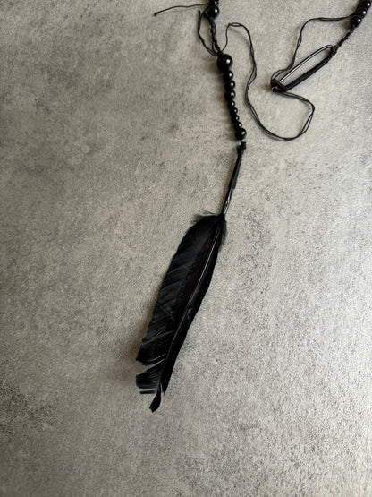 SS2017 Ann Demeulemeester Beaded Red Feather Necklace (OS) - 6