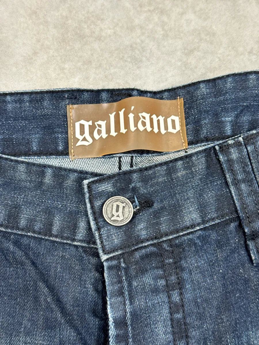 AW2010 Galliano Dark Navy Wash Denim Studded Distressed Jeans zPyNVpsD 12