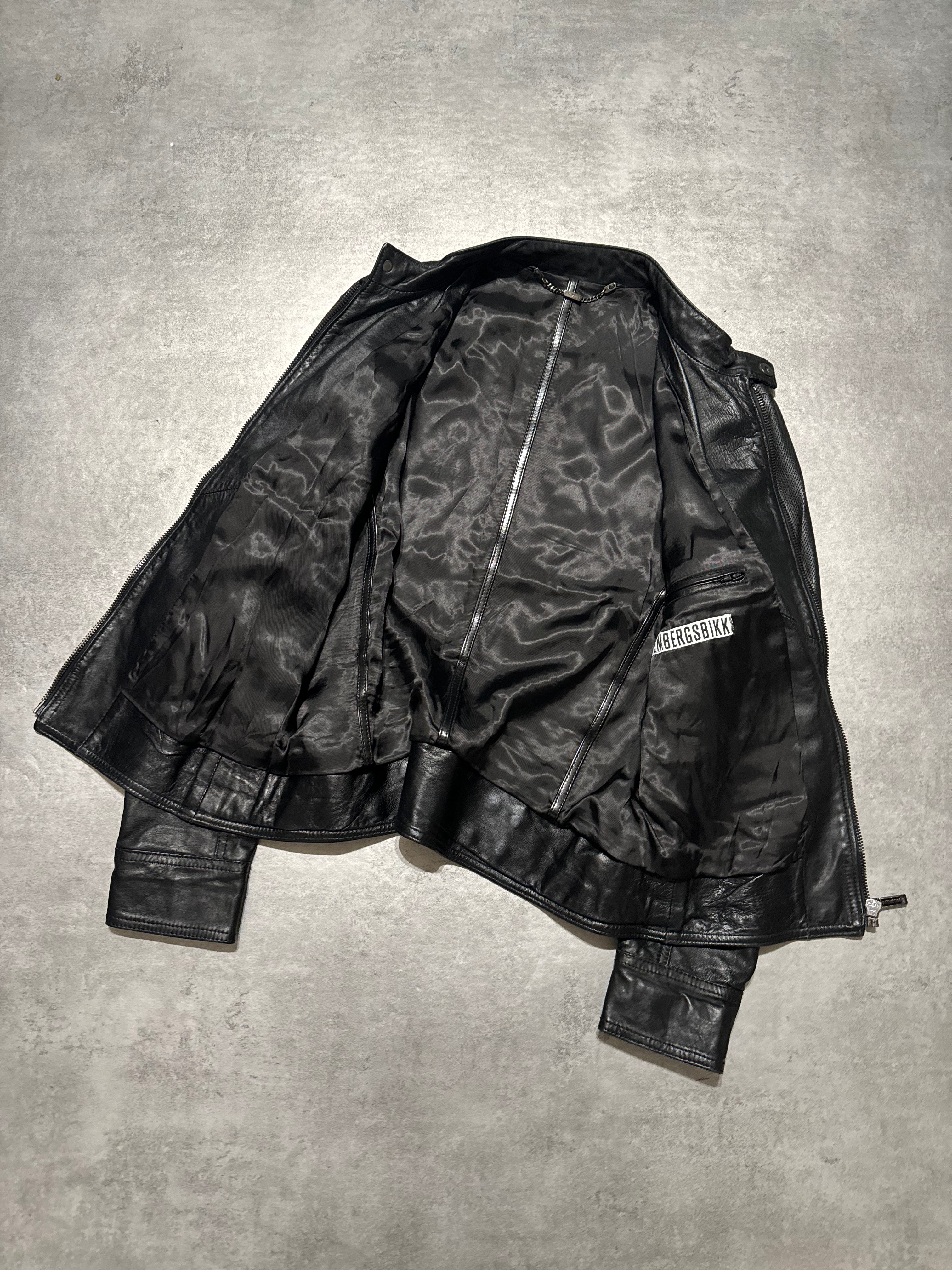 2000s Dirk Bikkembergs Avant-Garde Black Leather Jacket (M) - 4
