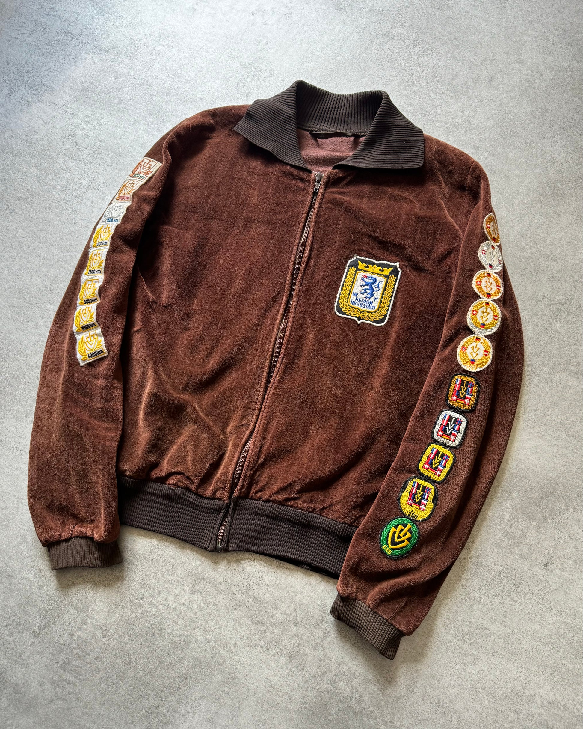 1990s Traditional German Patchwork Brown Local Sweatshirt (S) - 4