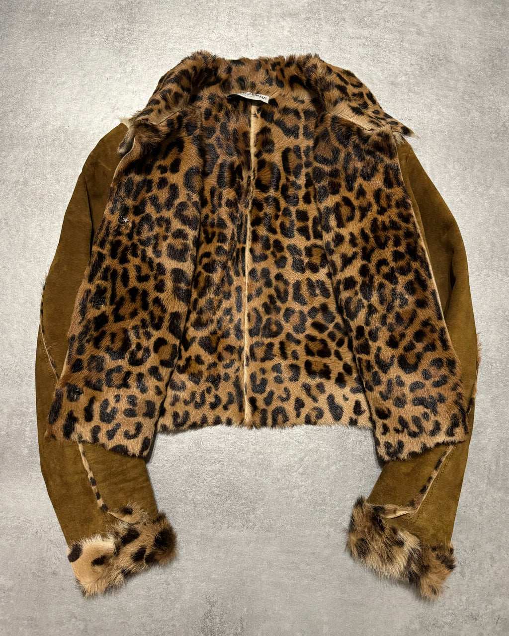 Dolce & Gabbana Leopard Fur Leather Buttoned Jacket (XS) - 2