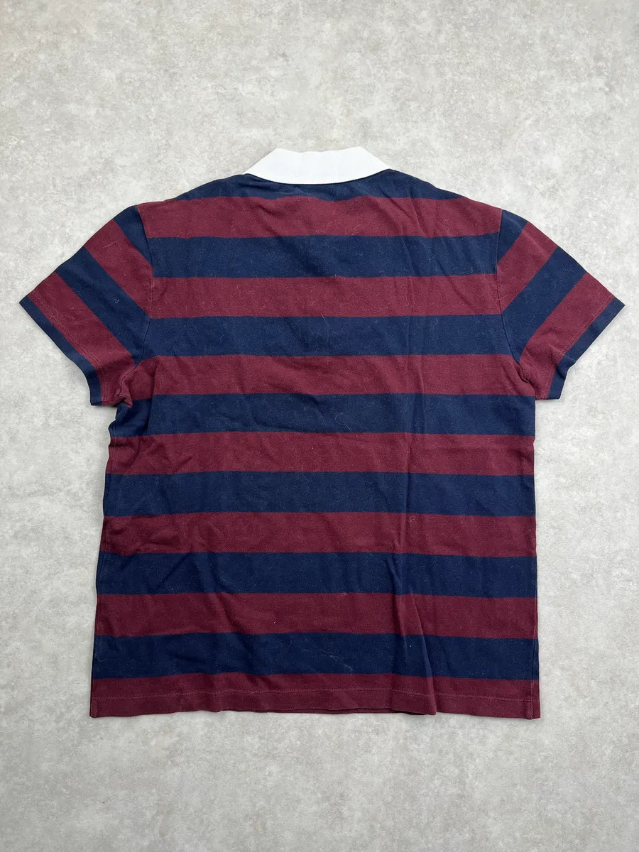 Gucci Burgundy Navy Stripe Contrast Collar Polo zWeoaTRn 3