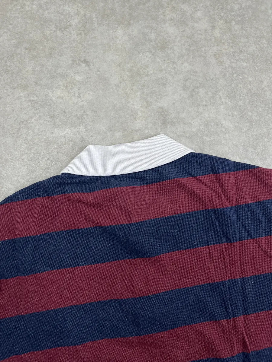 Gucci Burgundy Navy Stripe Contrast Collar Polo zWeoaTRn 5
