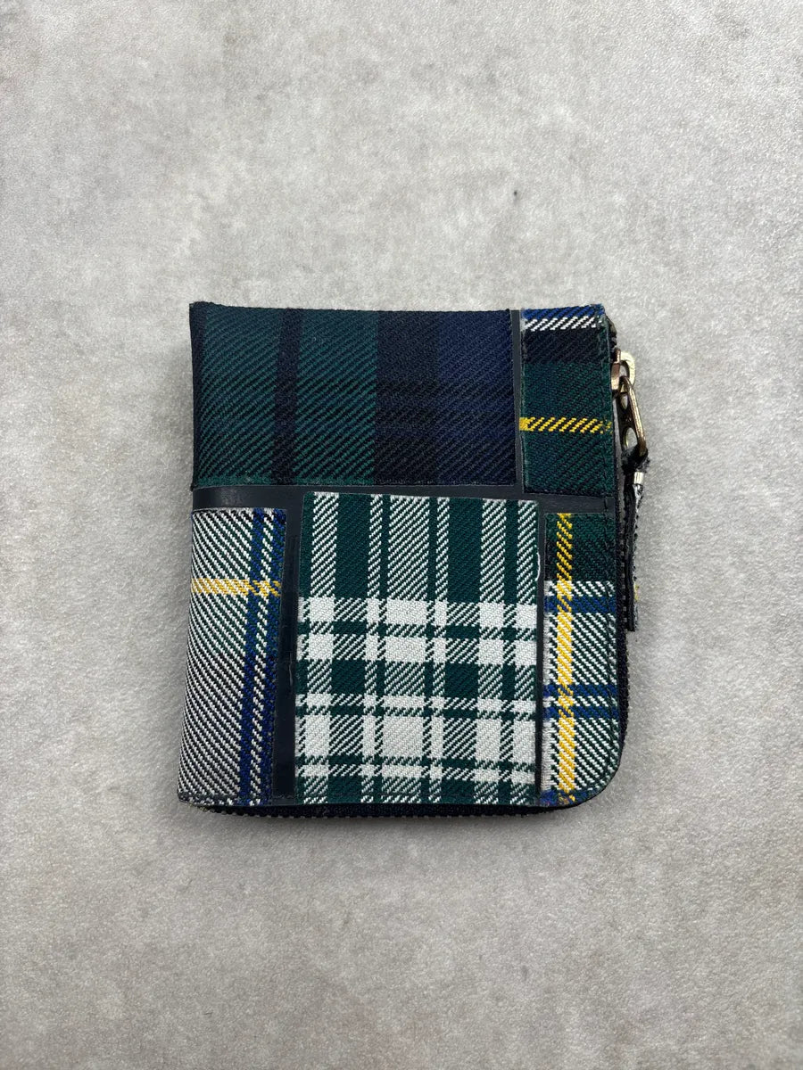Comme des Garçons Dark Green Canvas Tartan Patchwork Zip-Around Wallet zXGuRfZB 0