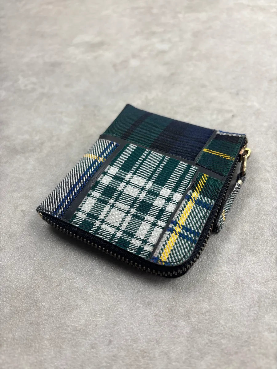 Comme des Garçons Dark Green Canvas Tartan Patchwork Zip-Around Wallet zXGuRfZB 3