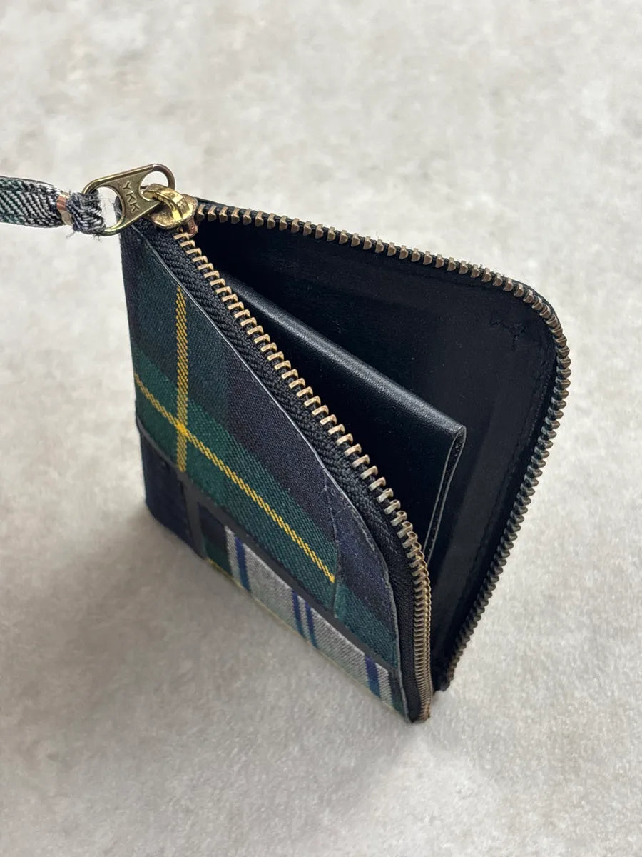 Comme des Garçons Dark Green Canvas Tartan Patchwork Zip-Around Wallet zXGuRfZB 5